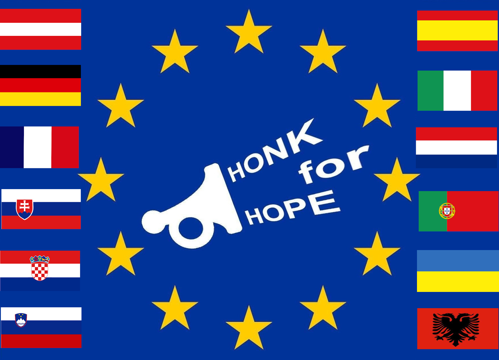 #honkforhope national flags logo